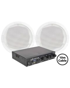 2x Ceiling Speakers, Bluetooth Amplifer,Cable kit