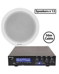 Adastra 12 X Ceiling Speakers With 90w Bluetooth Mixer Amplifier