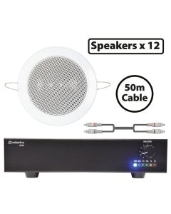 12x 3inch 100V line Ceiling Speakers and Amplifier Trade Package