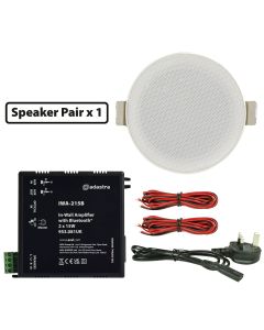 2x 3in White Ceiling Speakers, Bluetooth Amplifier Kit