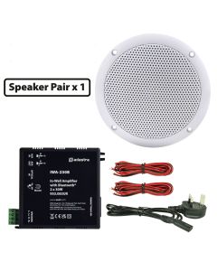 Adastra 300.156UK . 2x White Ceiling Speakers & IWA230B Bluetooth Amplifier