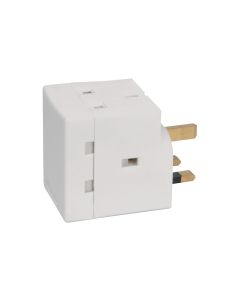 Mercury 3-way Uk Mains Adaptor - Fused @ 13a