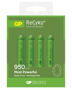 Gpbattery Gp Recyko+ Nimh Rechargeable Batteries 1.2v 950mah Aaa Packed 4 Pe