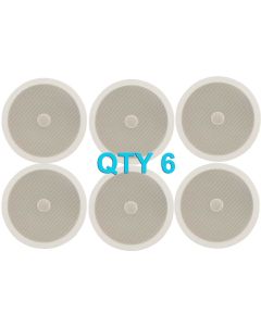 6x Adastra Ceiling Speaker With Directional Tweeter C8D 120w 8 Inch White 