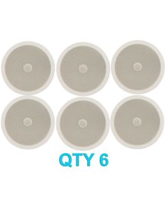 6x Ceiling Speaker With Directional Tweeter C8D 120w 8" Inch White 