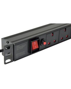 Adastra 1u-pdu-6uk 1u Rackmount 6-gang Uk Power Distribution Unit + 1.8m Lead