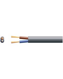 Mercury 2 Core Oval Mains Pvc 2 X 24/0.2mm 6a Black 100m