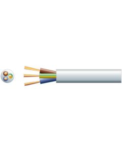3 Core Round Mains Pvc 3183Y 10a 300/500V, HO5VV-F3 White 100m