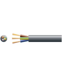 Mercury 3 Core Round Mains Pvc 3 X 32/0.2mm 10a 7.2mm Dia Black 100m