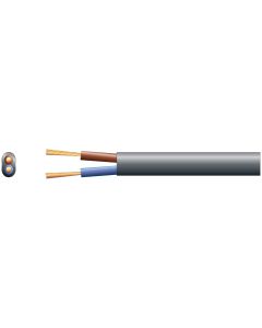 Mercury 2 Core Oval Mains Pvc 2 X 16/0.2mm 3a Black 100m