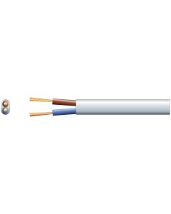 Mercury 2 Core Oval Mains Pvc 2 X 16/0.2mm 3a White 100m