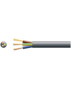 Mercury 3 Core Round Mains Pvc 3 X 16/0.2mm 3a 5.6mm Dia Black 50m