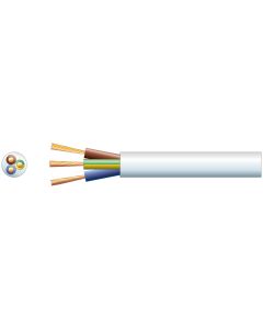Mercury 3 Core Round Mains Pvc 3 X 24/0.2mm 6a 6.1mm White 100m