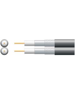 Mercury Eco Twin Rg6 Foamed Pe Coaxial Cable With Al Braid - 250m Black