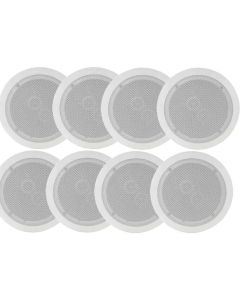 8x White Stereo Ceiling Speakers  Cinema Surround Sound TV 6.5in 952.537