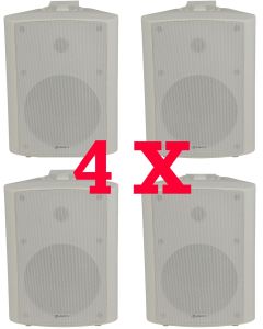 4x Adastra White 120w 100v Indoor Wall Mount 952.716 Background Speakers bc6v-W 6.5in