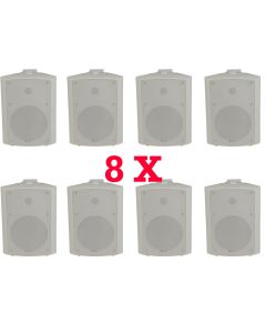 8x 120w Adastra bc6v-W 6.5in White Wall Mount 952.716 8ohm,100v Speakers