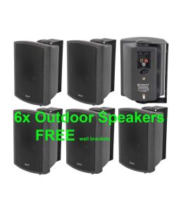 6x Weatherproof In,Outdoor 130w 100v,8ohms Garden Speakers INC Wall Mounts 952.963 B3