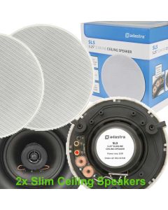 2 x ADASTRA SL5 FLUSH IN-CEILING WALL SPEAKERS SLIMLINE 5.25" 35W RMS