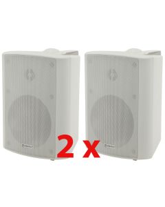 2x 952.714 B2 5.25" 100V/8OHM 90W BACKGROUND WHITE SPEAKER WALL MOUNT BOOKSHELF 