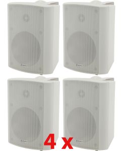4x 952.714 B2 5.25" 100V/8OHM 90W BACKGROUND WHITE SPEAKER WALL MOUNT BOOKSHELF 