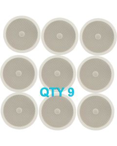 9x Ceiling Speaker With Directional Tweeter C8D 120w 8" Inch White 