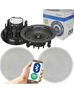 Adastra Bluetooth 6.5inch in Wall Ceiling Wireless Speakers Pair Bedroom Kitchen