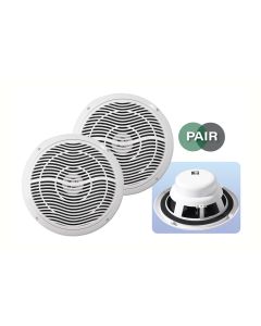 2X 170MM Ceiliing Loud Speakers Bathroom Moisture Resistant 4OHM White