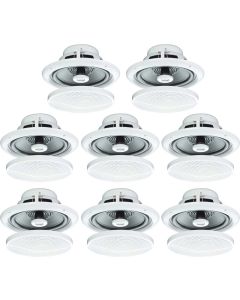 8x 5inch 80w Moisture Resistant Ceiling Speakers for Bathroom or Kitchen b402 B