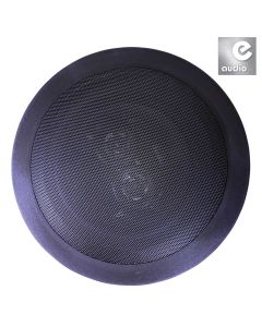 e-audio Round Black Ceiling Speaker With Duel Offset Tweeters