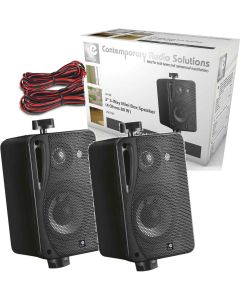 E-audio Black 3" 3 Way Mini Speakers 4 Ohms 80 W ABS Pair