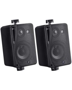 e-audio PAIR Home Restaurant Outdoors Water Resistant ABS 3 Way Mini Speakers