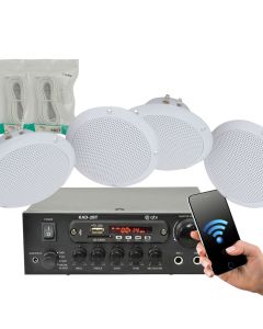 4 x Ceiling Speaker Cafe Restaurant Bluetooth Amplifier System Kit