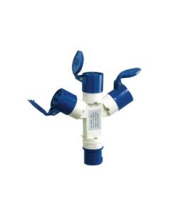 230V Blue 16A 3 Contact High Current Splitter