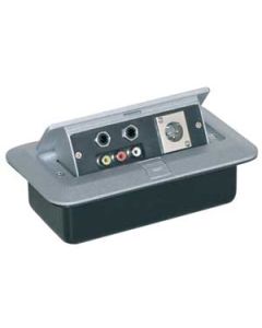 Silver Pop-up Av Combination Plate With Jack, Phono And  Xlr Socket