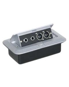 Silver Pop-up Av Combination Plate With Jack Sockets and Xlr  Plugs