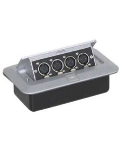 Pop-up AV Combination Plate with 4 x 3 Pin XLR Sockets