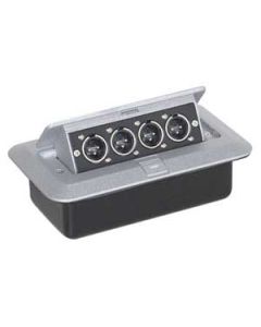 Pop-up AV Combination Plate with 4 x XLR Chassis Plugs