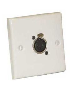 White XLR Single Flush Surface Mounting Signal Outlet Plate NC3FDL1
