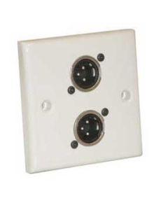 AV Wall Plate with 2 x 3 Pin Male XLR Socket (NC3MDL1)