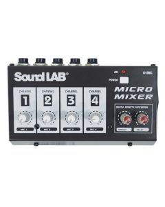 Soundlab 4 Channel Mono Microphone Mixer With Effects