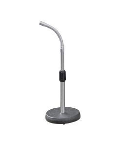 Black-Chrome Round Base Desk Microphone Stand With 203mm Gooseneck