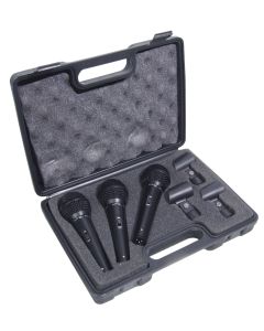 Soundlab Dynamic Microphone Kit, 3x Handheld Microphones with Case