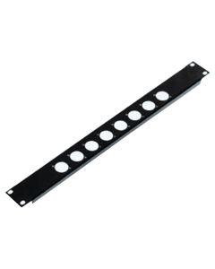 1U Rack Panel With Cut Outs For 8x D Size XLR Sockets