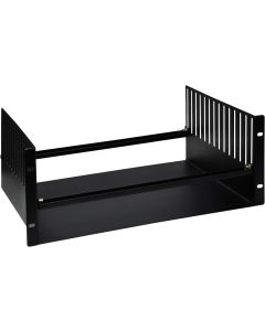 4U Steel Rack Tray with Adjustable Clamps Black Powder Coated