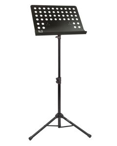 NJS Black Perforated Sheet Music Stand with Height  Angle Adjustment