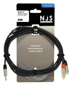 5m 3.5mm Stereo Plug To 2 X RCA Phono Plugs Signal Cable