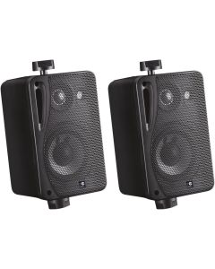Outdoor Stereo Speakers Weather Resistant Pair Wall Mounted Loudspeakers
