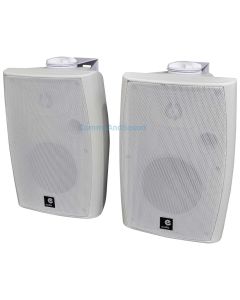 Pair White 60w Active Wall Mount Speakers Bluetooth, Auxiliary Input 