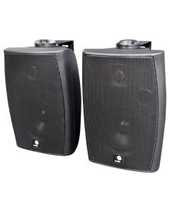 PAIR 60W Active Wall Mount Speakers BLACK, BLUETOOTH  and AUX Inputs P602YBA